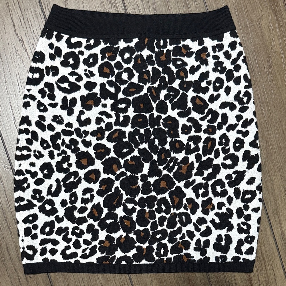 A.L.C Leopard Print Women's Wool Cashmere Blend Knit Skirt size XS